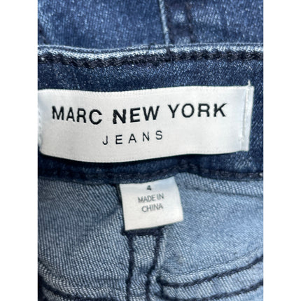Marc New York Blue Frayed Raw Hem Mini Straight Pencil Denim Jeans Skirt Size 4