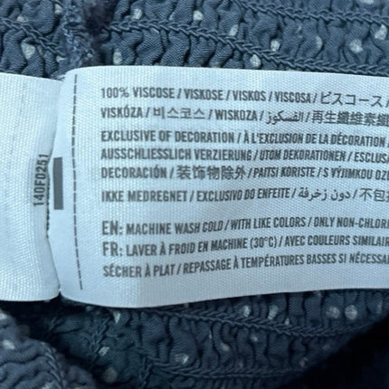 Abercrombie & Fitch Blue Polka Dots Smocked Off The Shoulder Crop Top Size L