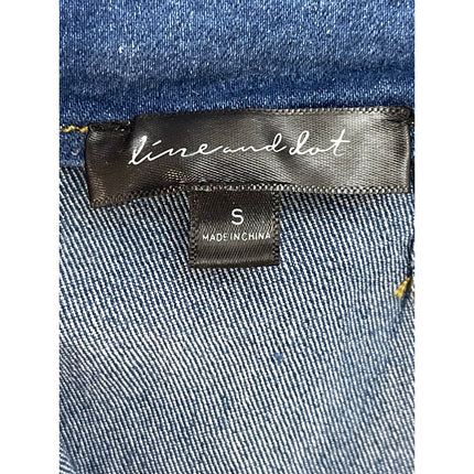 Line & Dot Women's Blue High Waisted High Side Slit Maxi Denim Jean Skirt Sz S