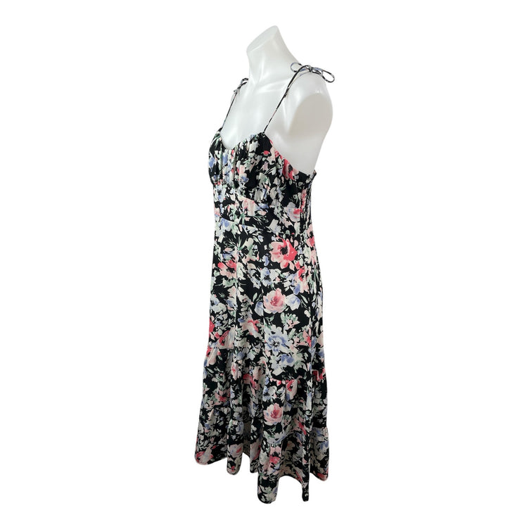 Ruby Sees Women's Black Floral Sleeveless Tiered Smocked A Line Midi Dress 14