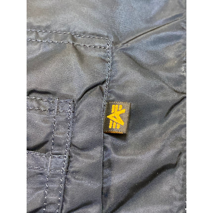 Alpha Industries Black Hooded Long Sleeve Pocket Snorkel Parka Coat Jacket Sz M