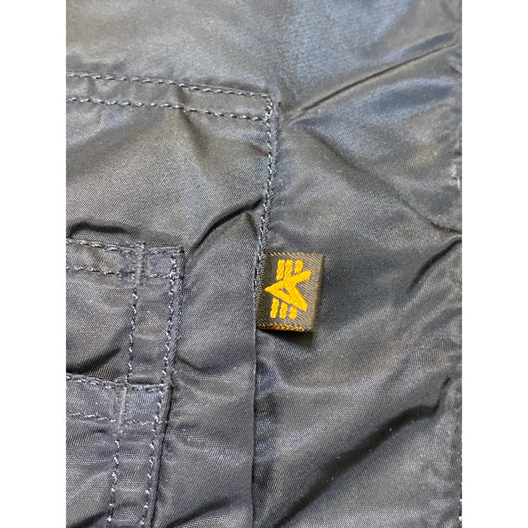 Alpha Industries Black Hooded Long Sleeve Pocket Snorkel Parka Coat Jacket Sz M