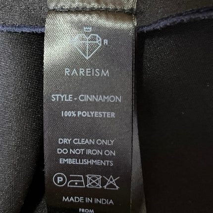Rareism Cinnamon Blue Long Sleeve Shawl Neck Open Front Blazer Coat Jacket Sz M