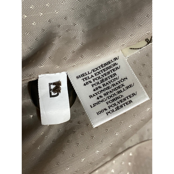 Ann Taylor LOFT Womens Khaki Long Sleeve Collared Button Blazer Coat Jacket 0P