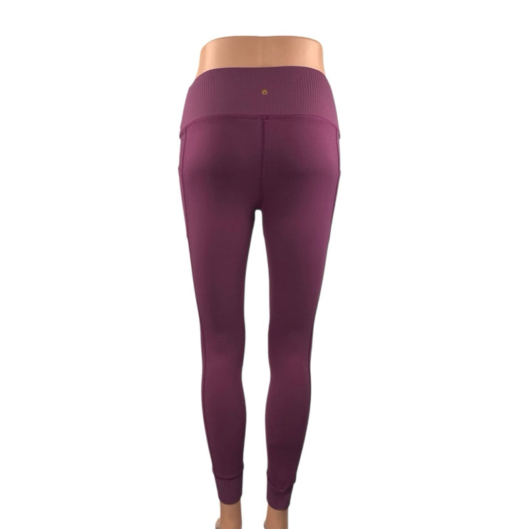Spiritual Gangster Purple Ribbed Knit High Rise Athletic Leggings Pants Size S