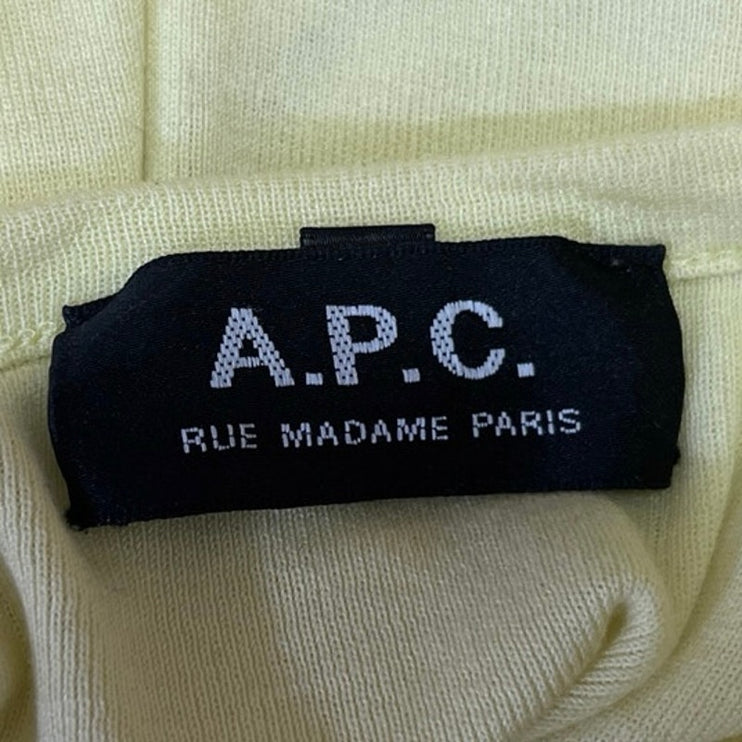 A.P.C. Women's Yellow Crew Neck Short Sleeve Basic T Shirt Tee Top Size XS