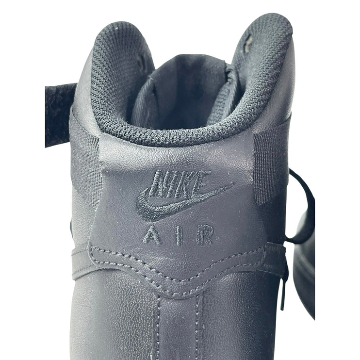 Nike Air Force 1 Black Leather High Top Round Toe Athletic Sneakers Shoes Sz 11