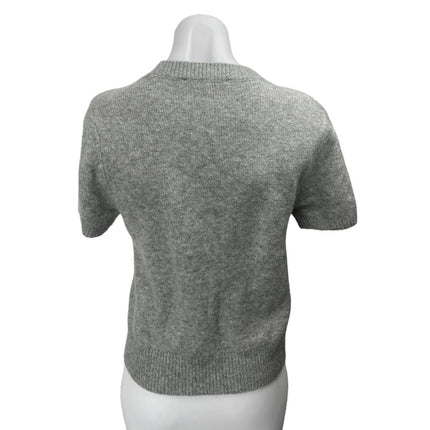 Abercrombie & Fitch Women's Gray Wool Knit Short Sleeve T-Shirt Sweater Top Sz S