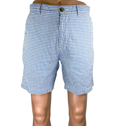 Vineyard Vines Men's Blue Plaid Gingham Bermuda Golf Chino Khaki Shorts Size 30