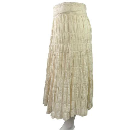 NEW Max Studio London Women's White High Waisted Maxi Tiered A-Line Skirt Sz XL