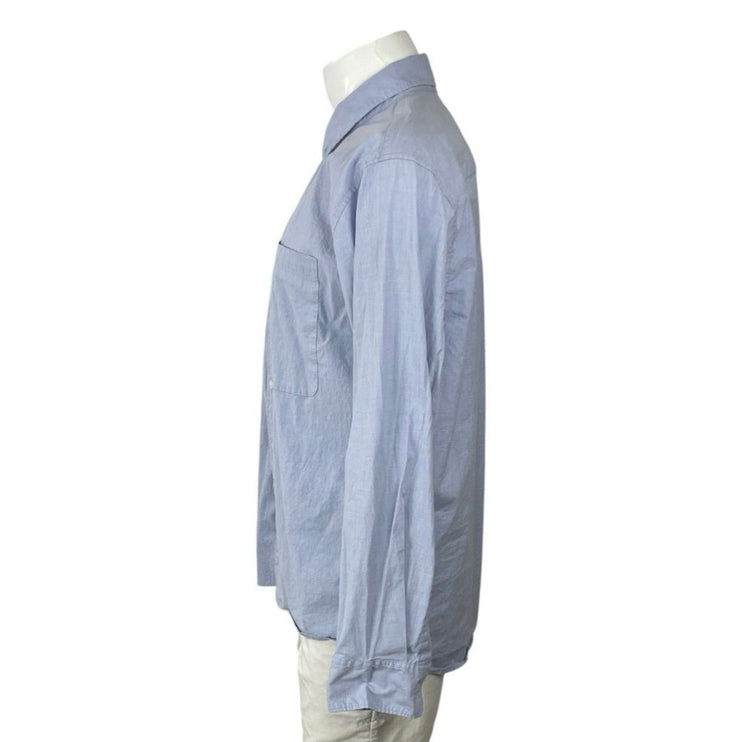 Abercrombie & Fitch Blue Collared Long Sleeve Stretch Button Down Shirt Top Sz M