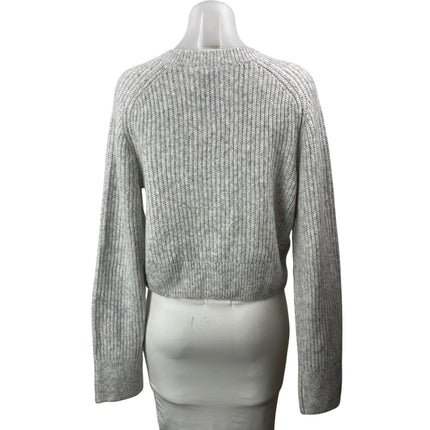 Abercrombie & Fitch Women's Gray Long Sleeves Ribbed Knit Cardigan Sweater Top M