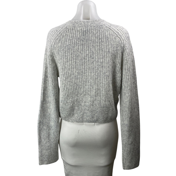 Abercrombie & Fitch Women's Gray Long Sleeves Ribbed Knit Cardigan Sweater Top M