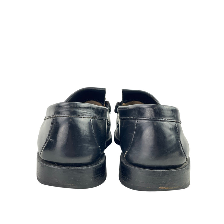G.H. Bass Weejuns Layton Kiltie Mens Black Leather Tassels Flat Loafer Shoes 9.5