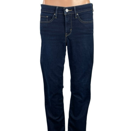Levi's 314 Women's Dark Blue Mid Rise Shaping Slim Straight Denim Jeans Pants 27