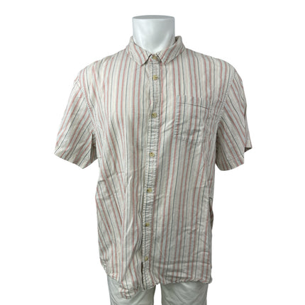 Marine Layer Men's White Pink Striped Short Sleeve Button Down Shirt Top Sz XXL