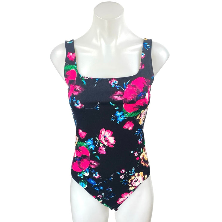 Express Multicolor Floral Sleeveless Square Neck Cami Tank Bodysuit Top Size XS
