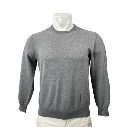Boggi Milano 100% Virgin Wool Men's Gray Long Sleeves Knit Crew Sweater Top Sz L
