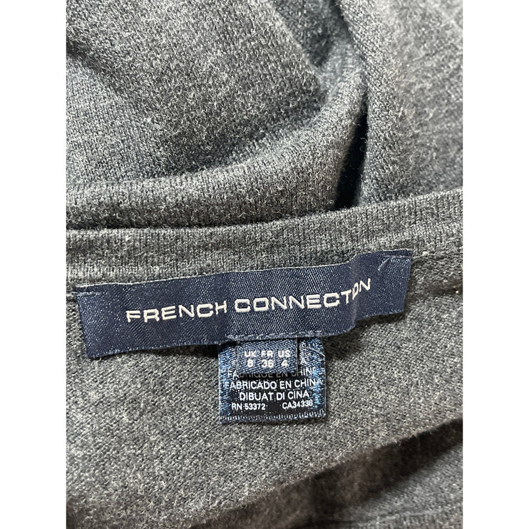 French Connection Women's Gray 3/4 Sleeve Knit Mini A-Line Sweater Dress Size 8
