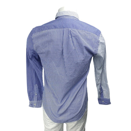 NEW J.Crew Blue Striped Checkered Colorblock Long Sleeve Button Down Shirt Top S