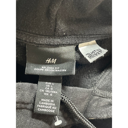 H&M x Justin Beiber Women's Black Hoodie Hooded Relaxed Sweatshirt Top Size L