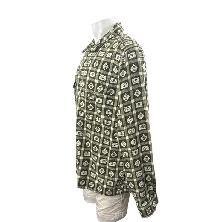 Corridor Mens Multicolor Argyle Geometric Knit Long Sleeve Button Down Shirt XXL