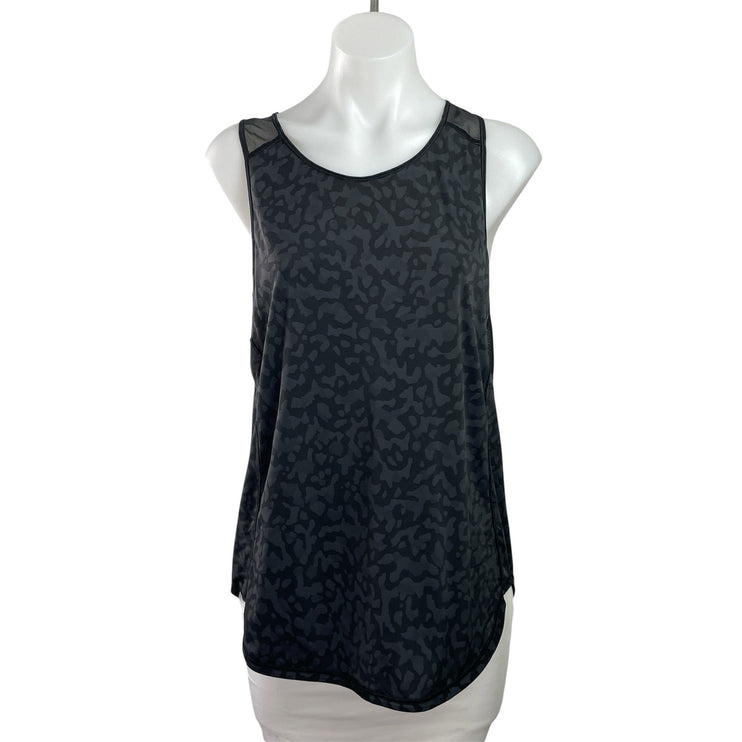 Lululemon Black Mesh Leopard Camouflage Sleeveless Activewear Sculpt Tank Top M