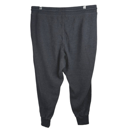 GAP Sweats Black Rib Knit Tapered High Waist Drawstring Trousers Jogger Pants XL