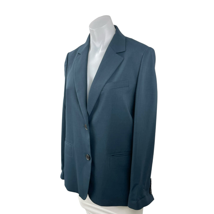 Sistina Blue Notched Collar Long Sleeve Single Breasted Blazer Coat Jacket 4-6
