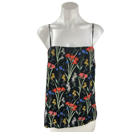 Oasis Women's Black Floral Sleeveless Square Neck Cami Camisole Tank Top Size 6