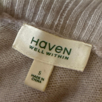 Haven Well Within 100% Cashmere Gray Shawl Collar Open Cardigan Sweater Top Sz S