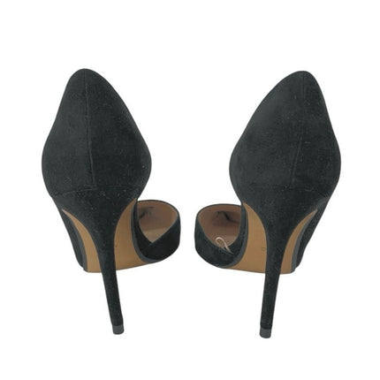 MNG Mango Audrey Black Pointed Toe Stiletto Heels Half D'Orsay Pumps Shoes Sz 36