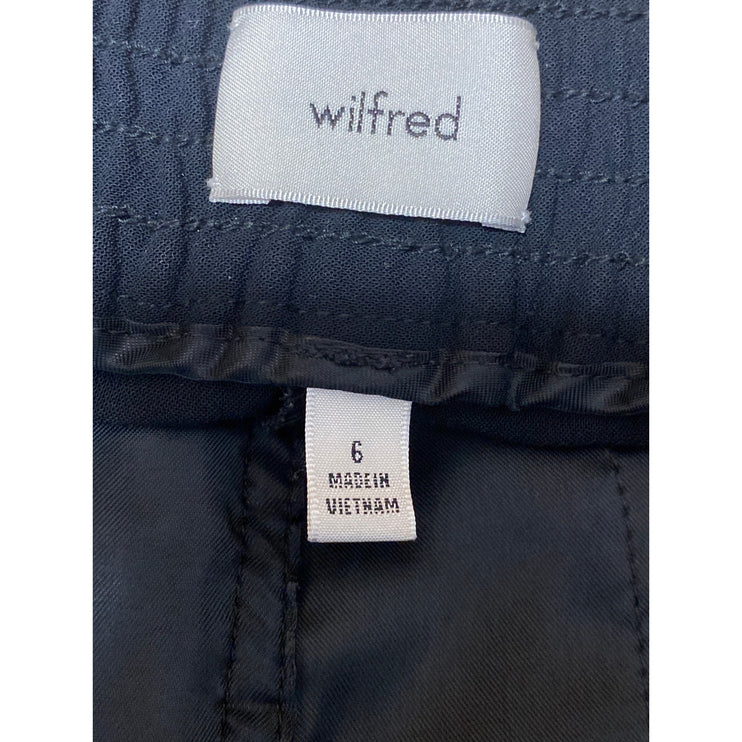 Aritzia Wilfred Women's Black High Rise Palazzo Wild Leg Trousers Dress Pants 6