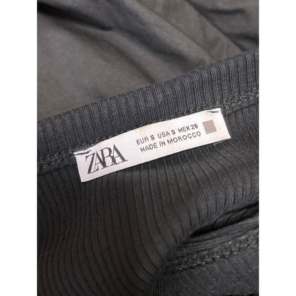 Zara Black Sleeveless Ribbed Knit Tank Fit & Flare A Line Midi Dress Size S