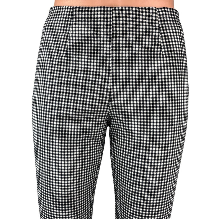 Calvin Klein Women's Black White Gingham Check Ankle Skinny Casual Pants Size 4