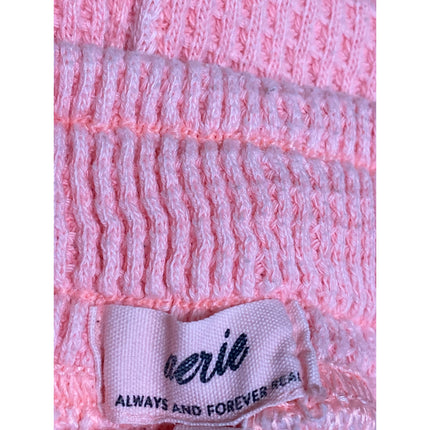 Aerie Women's Pink Waffle Knit Drawstring High Rise Lounge Mini Shorts Size M