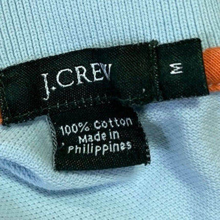 J.Crew Men's Blue Cotton Short Sleeve Button Collared Golf Polo Shirt Top Size M