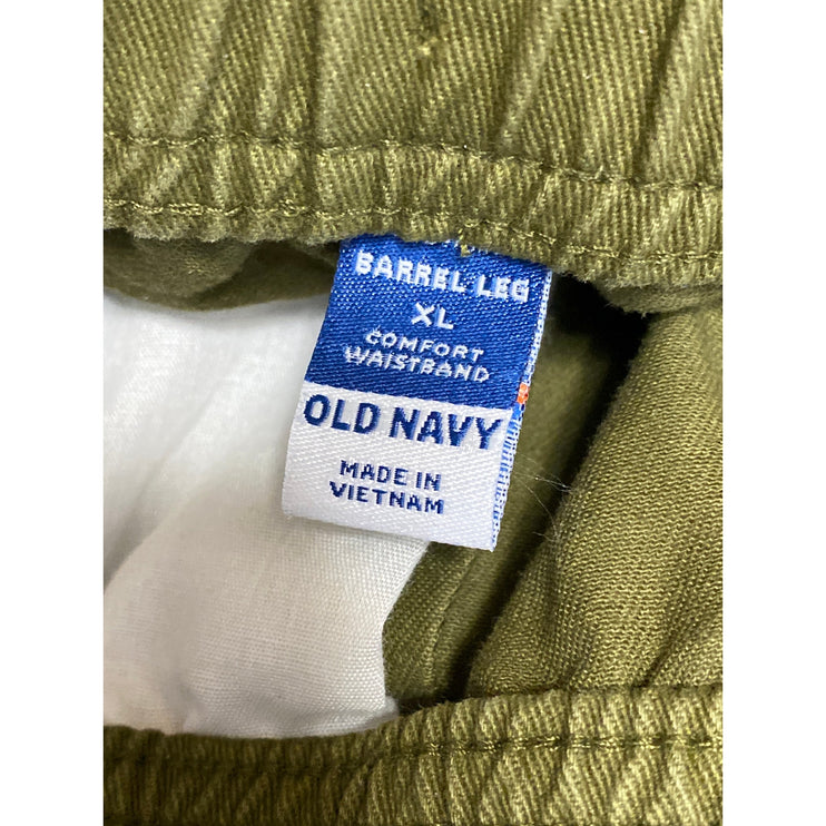 Old Navy Green Drawstring Barrel Carrot Wide Leg Cargo Joggers Trousers Pants XL