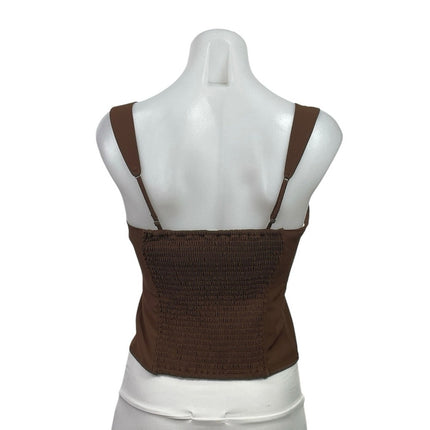 Abercrombie & Fitch Brown Sleeveless Sweetheart Smocked Cami Tank Top Size S