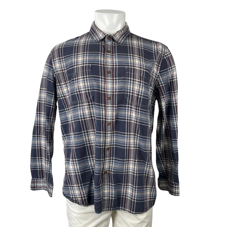 Jasper Conran Jeans Plaid Check Collared Long Sleeve Button Down Shirt Top Sz XL