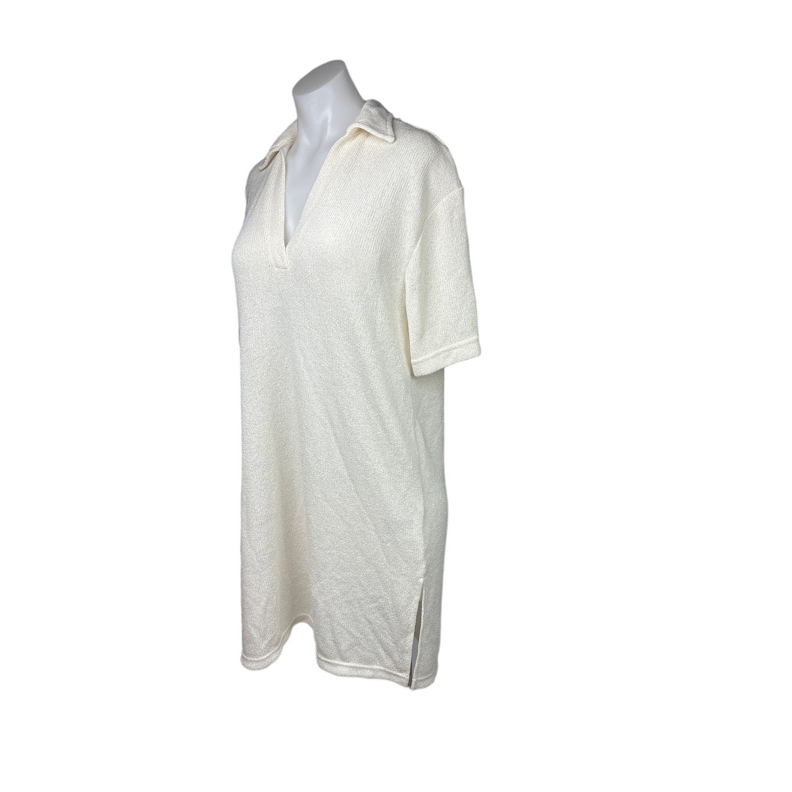 hm white shirt dress Women's White Bubble-Hem Shirt Dress
