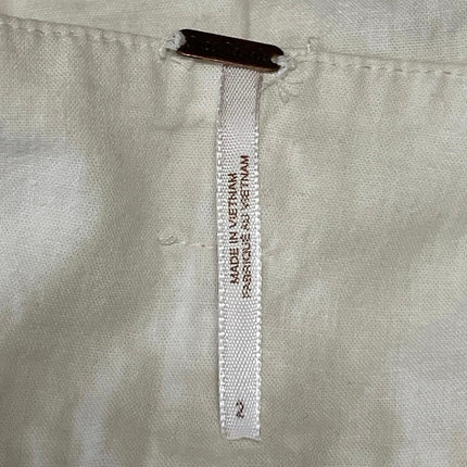 Free People Women's White High Rise Button Pleated Wide Leg Trousers Pants Sz 2