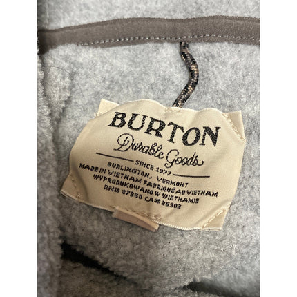Burton Women's Gray Fleece Teddy Long Sleeve Hoodie Hooded Sweatshirt Top Size S