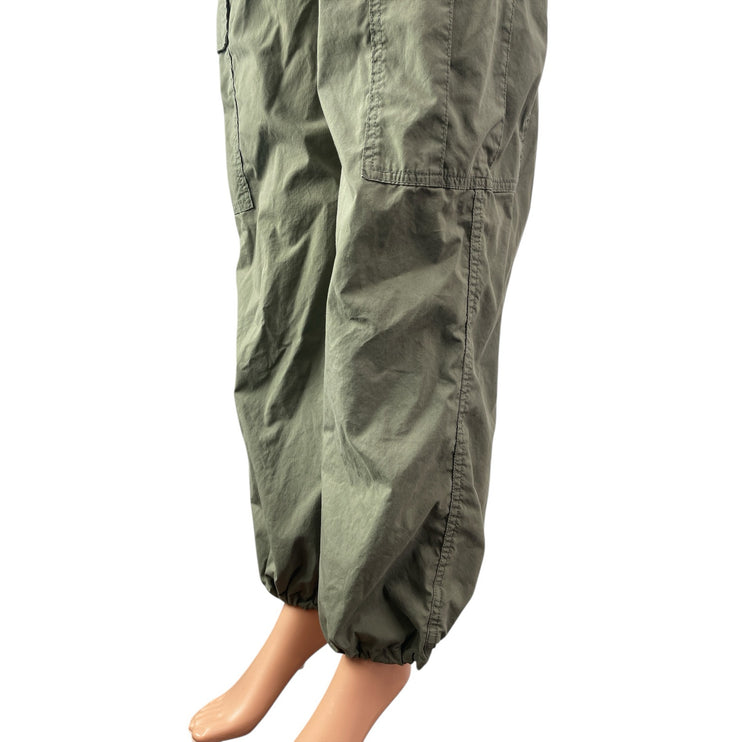 Uniqlo Women's Green High Waisted Cargo Jogger Trousers Utility Pants Size M