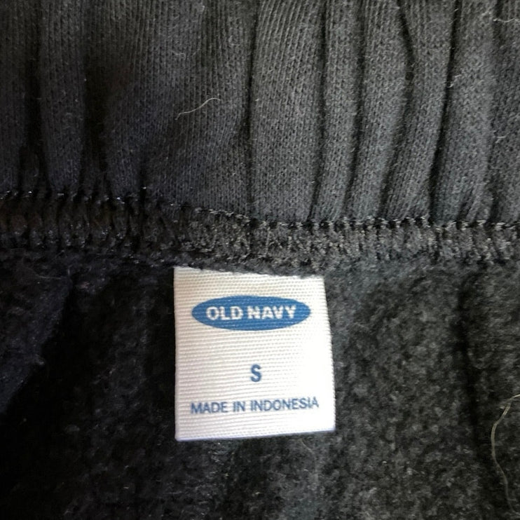 Old Navy Black Fleece Drawstring Pockets Activewear Pull On Sweatpants Jogger S