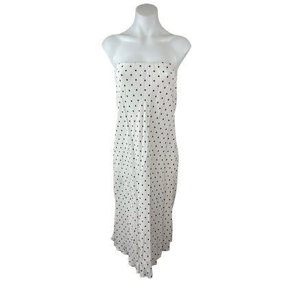 MNG Mango White Black Polka Dots Strapless Tube Bandeau Slip Midi Dress Size S