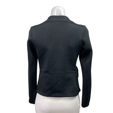 Joy Lab Women's Black Asymmetric Zip Long sleeve Moto Biker Coat Jacket Size XS