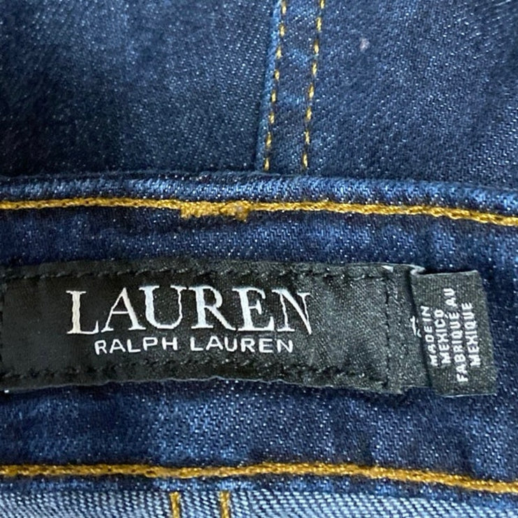 Lauren Ralph Lauren Women's Dark Wash High Waist Straight Leg Denim Jeans Sz 12