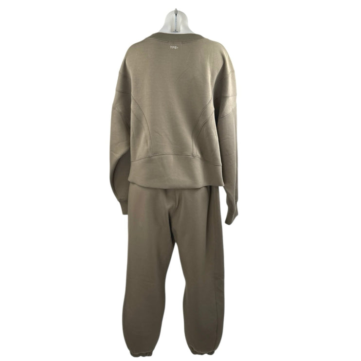 YPB Women's Army Green Crewneck Long Dolman Sleeve Sweatshirt & Sweatpants Set L