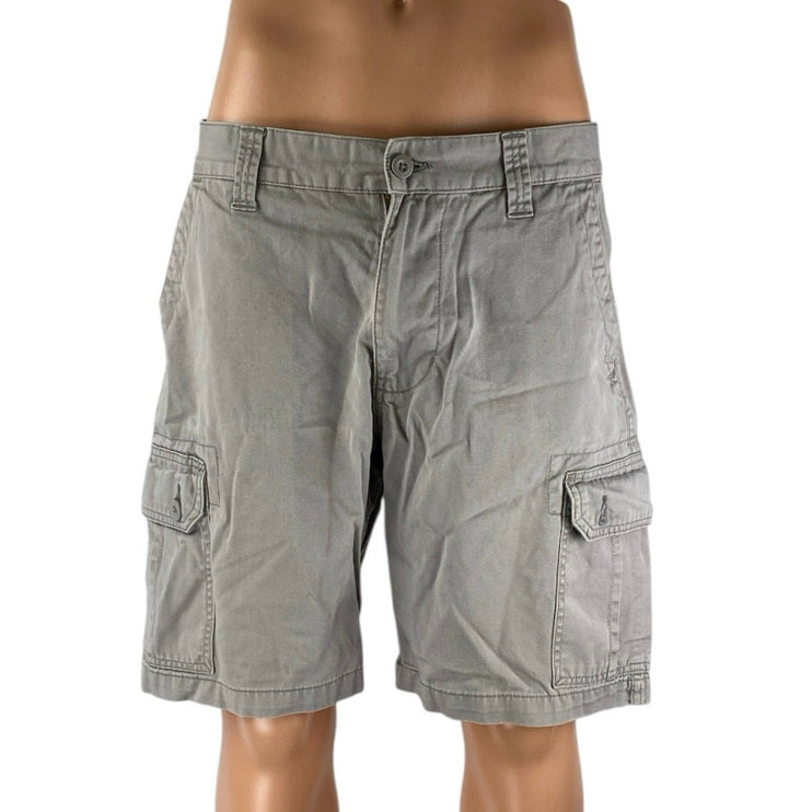 U.S Polo Assn. Men's Gray High Waisted Straight Leg Pockets Cargo Shorts Size 34